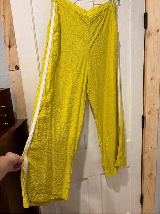 Daily Practice Pants - Anthropologie Bright Yellow Wide-Leg Pants with Side Stripe
